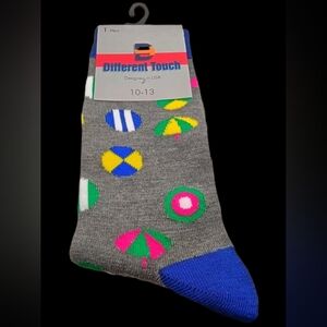 Men's Gray Beach Patterned Novelty Socks